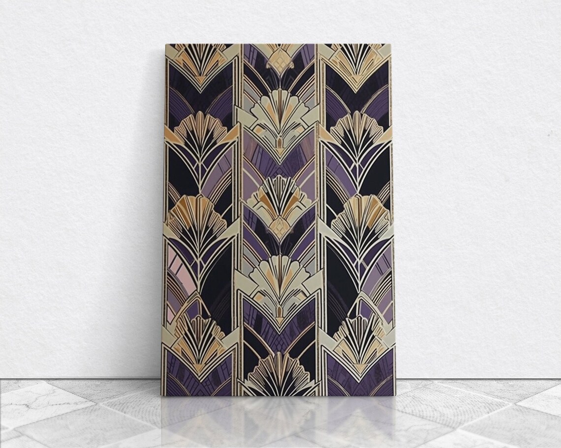 Art Deco Pattern Art Print, Abstract Nature Decor