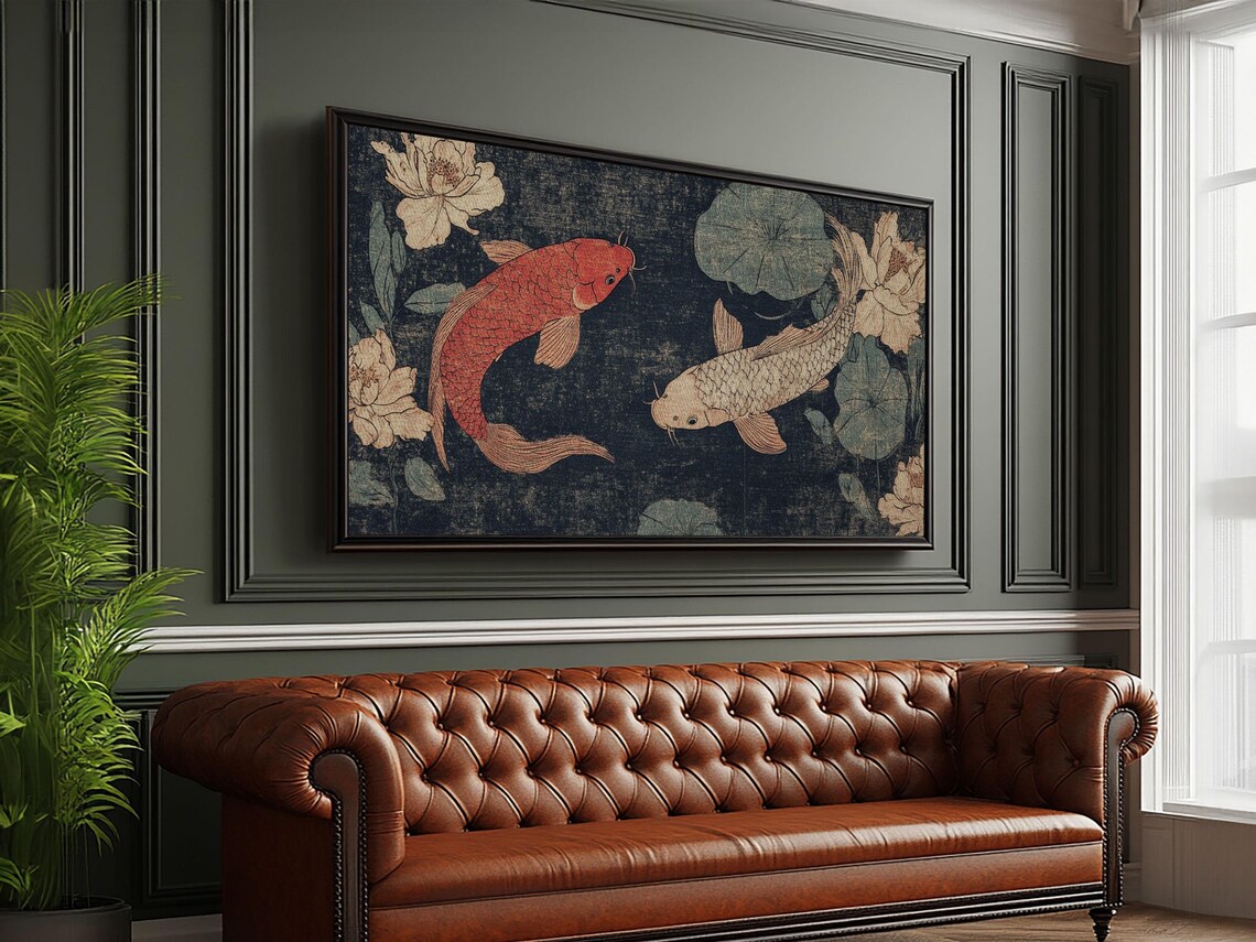 Wabi Sabi Koi Fish Painting, Japanese Wall Art Print - Image 5