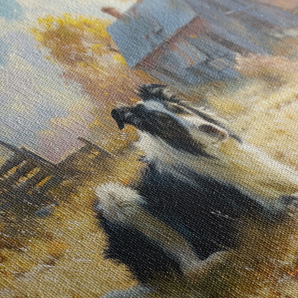 Countryside Painting Sheep Dog Art Farm Animals Farm Art Panoramic Art Wall Art Art Landscape Art Farmhouse Wall Art - Image 2