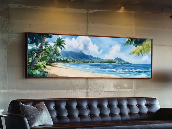 Hawaii Coastal Landscape Art Print, Ocean View