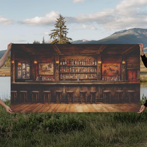 Prohibition Wall Art Saloon Wall Art Western Art Print Wall Hanging Panoramic Art Bar Decor Congratulations Gift Ranch Decor