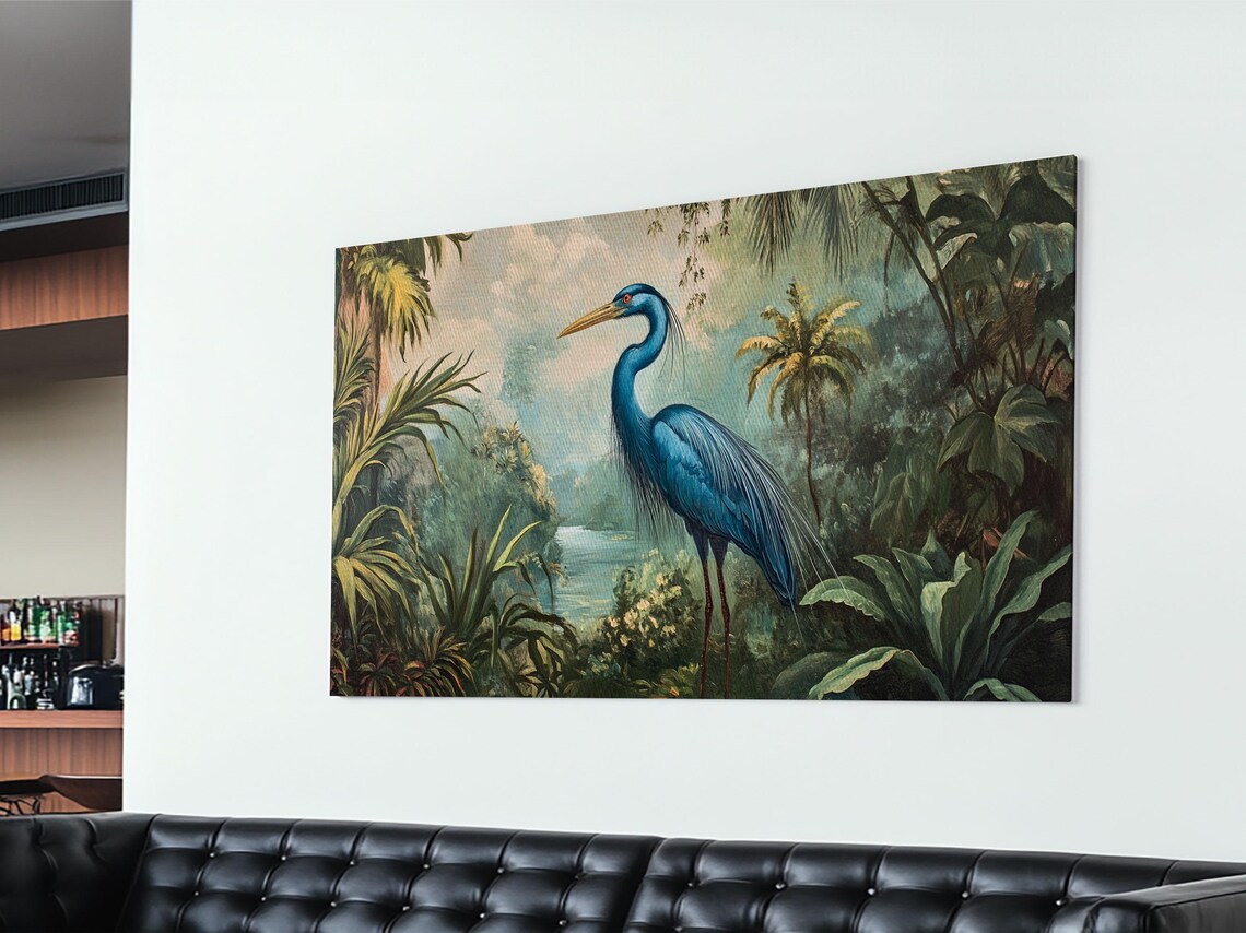 Blue Heron Vintage Florida Decor Wall Art Print - Image 5