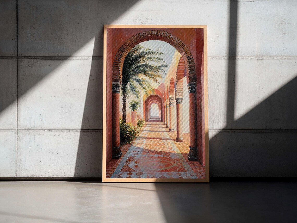 Moroccan Wall Art, Middle Eastern Abstract Print - Image 6