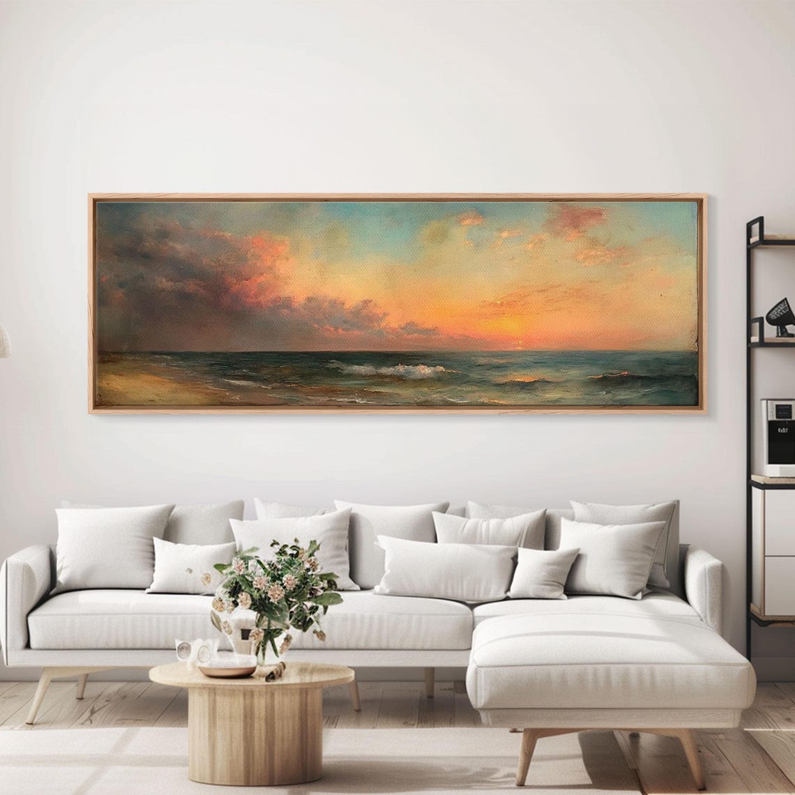 Ocean Sunset Seascape Golden Horizon Clouds Calm Travel Poster - Image 6