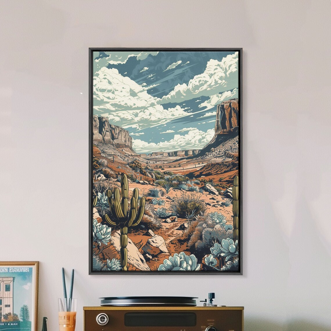 Vintage Western Desert Landscape, Southwest Art Print
