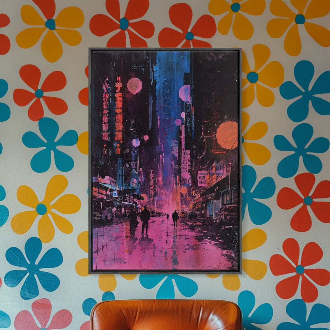 Tokyo Neon City Art Print, Japanese-Inspired Vaporwave - Image 4