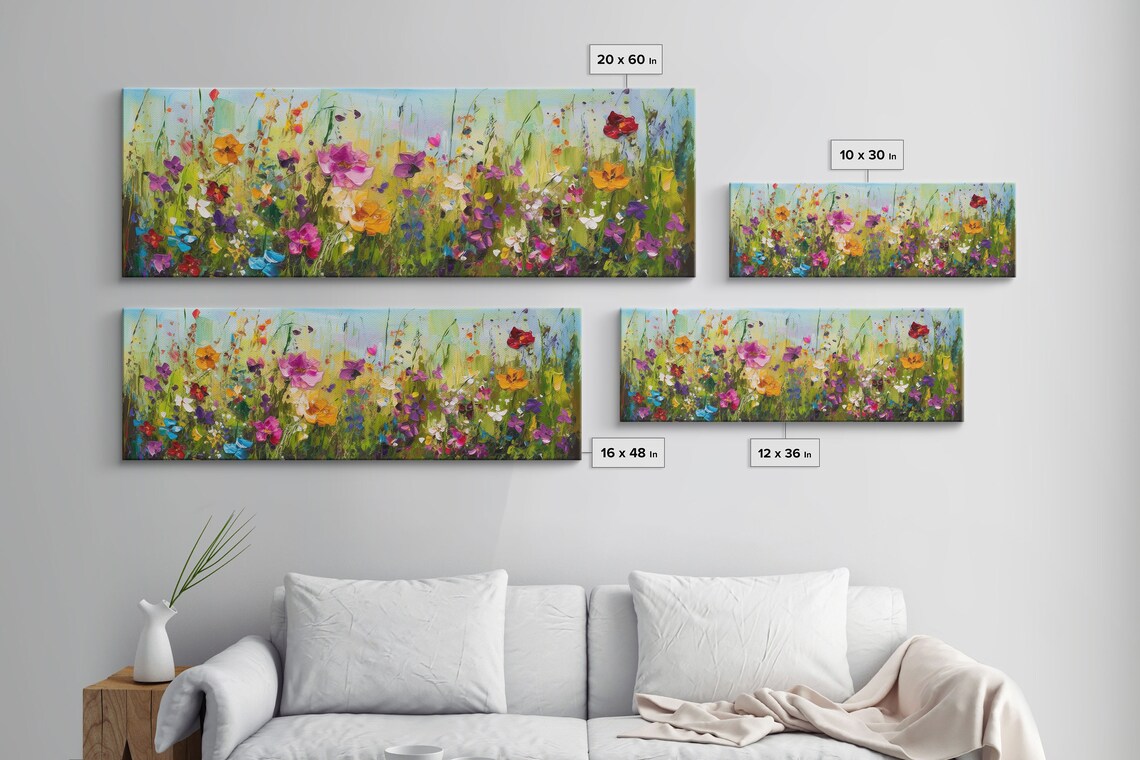 Flower Painting Boho Art Print, Modern Bedroom Decor - Image 3