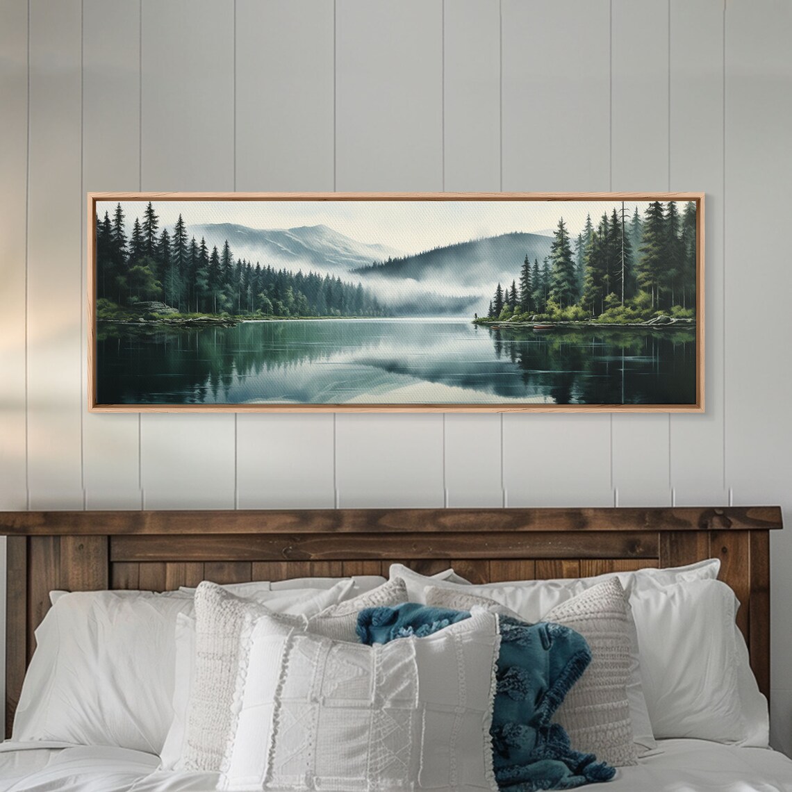 Foggy Pine Forest Art Print, Modern Nature Decor - Image 4