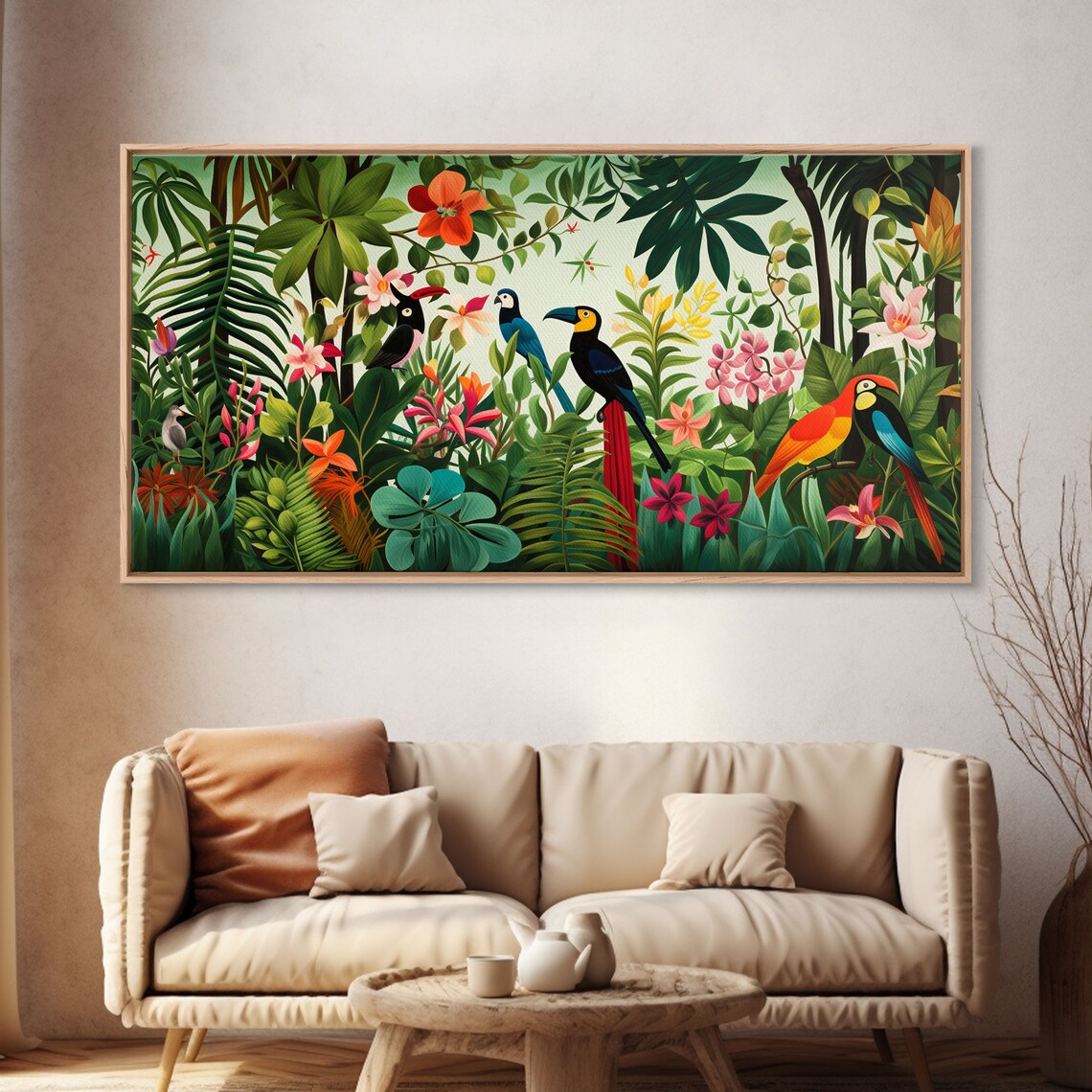 Toucan Tropical Art Print, Panoramic Bird Art - Image 4