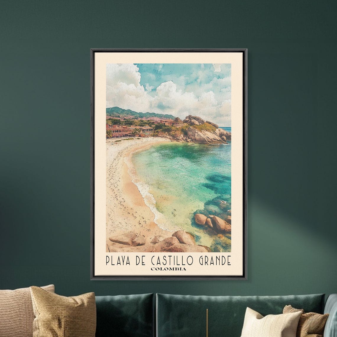 Playa De Castillo Grande Colombia Boulder Bay Village Shore Poster - Image 5