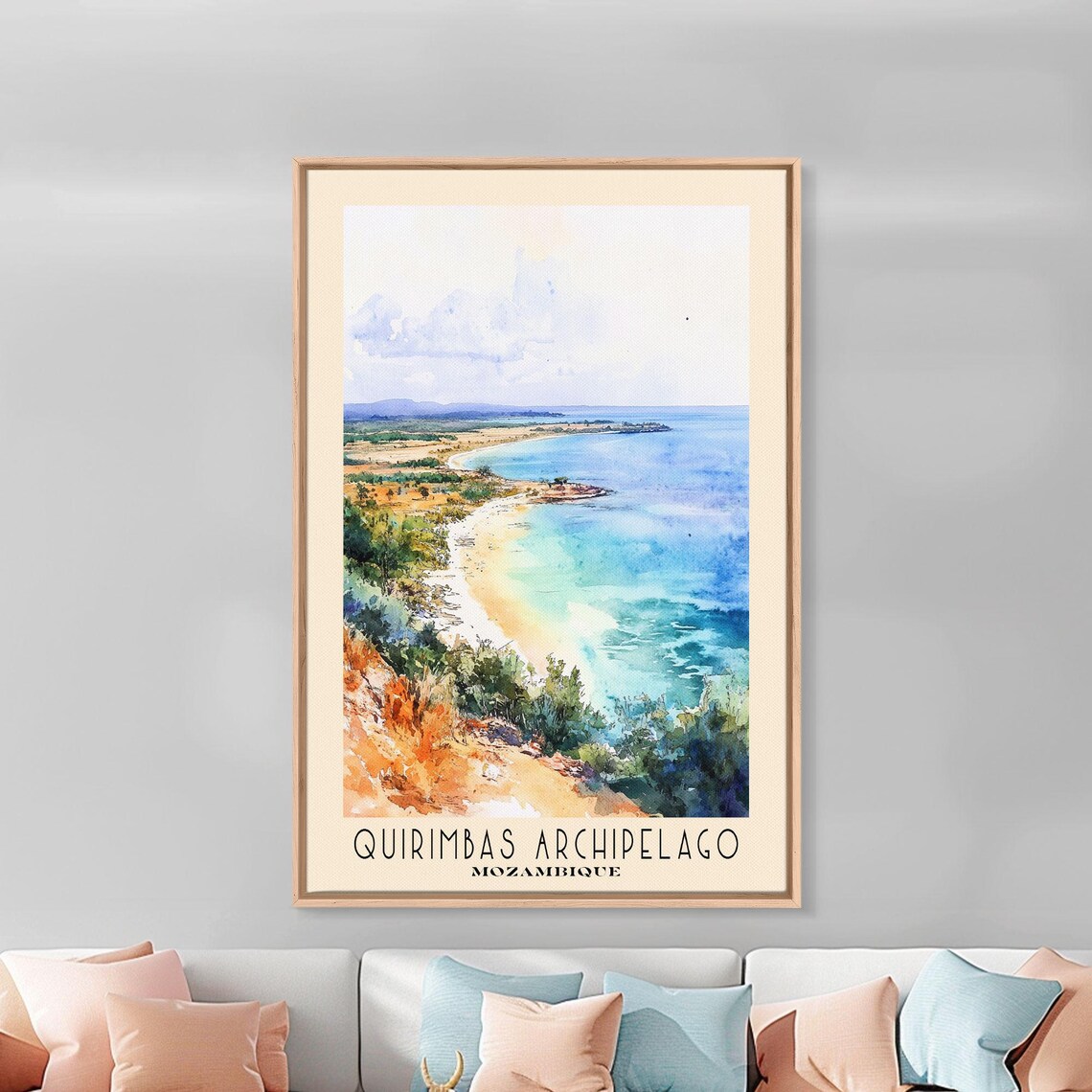 Quirimbas Archipelago Mozambique Turquoise Coast Watercolor Travel Poster - Image 3