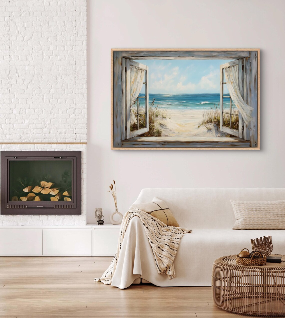 Coastal Window View Seascape Art Print, Nautical Decor - Image 4