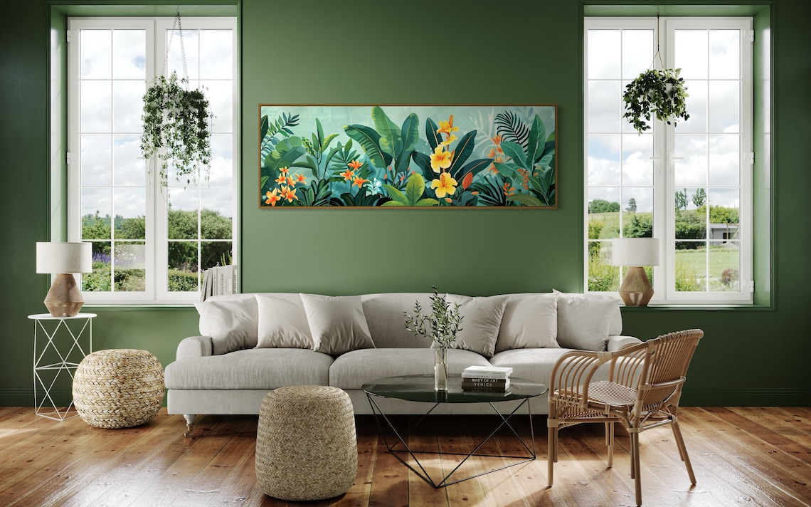 Tropical Jungle Botanical Leaf Art Print, Panoramic - Image 5