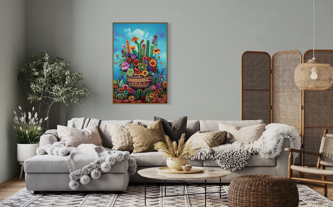 Colorful Cactus and Succulent Art Print, Southwest - Image 5