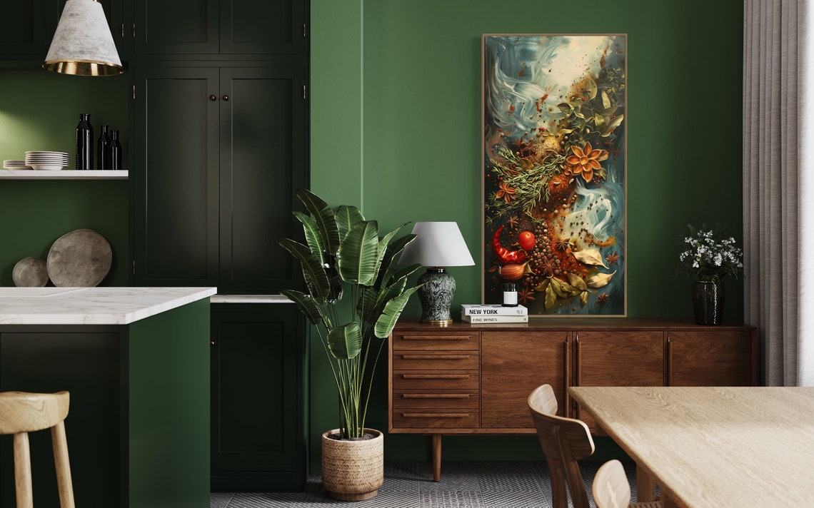 Tall Vertical Spices And Herbs Illustration Star Anise Kitchen Print - Image 5