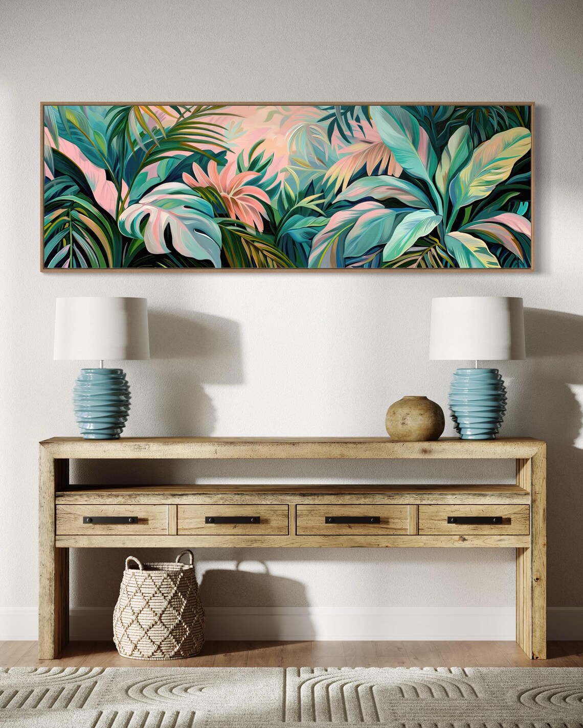 Tropical Leaf Panorama, Botanical Wall Art Print - Image 2