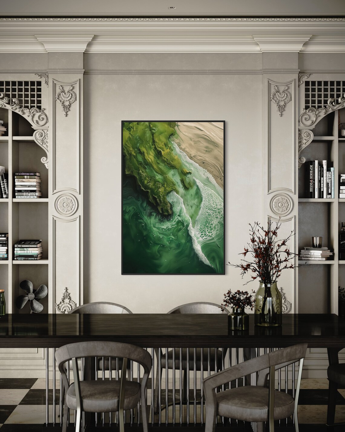 Emerald Depths Abstract Seascape Print Modern Nautical Wall Decor With Deep Ocean Greens Tranquil Sea Wall Art For Coastal Charm - Image 4