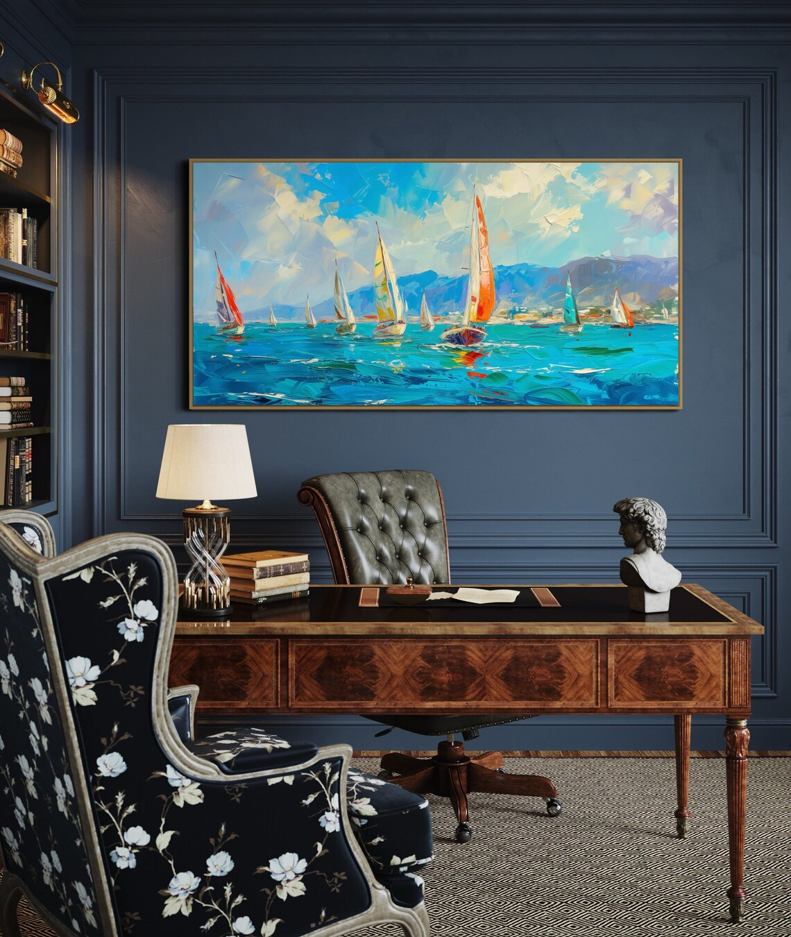 Sailboat Regatta Italian Seascape, Impressionism - Image 4