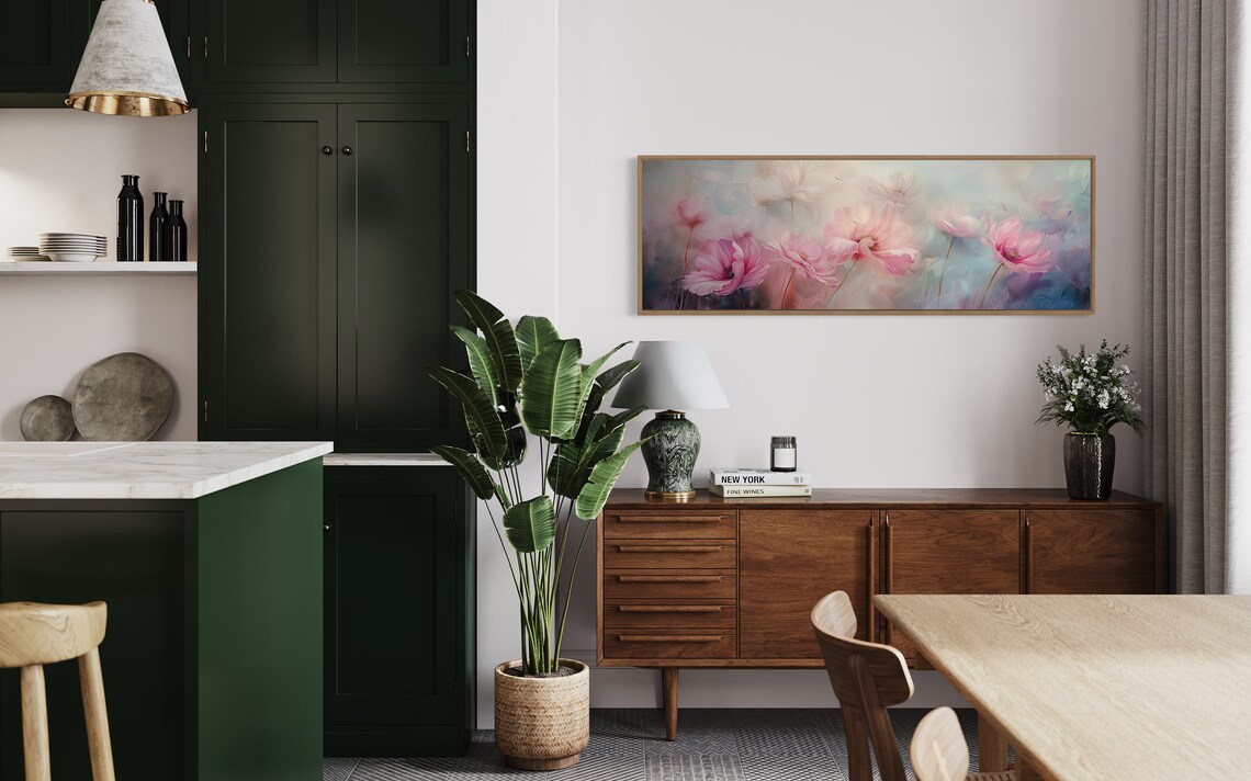 Pastel Floral Panorama Art Print, Living Room - Image 5