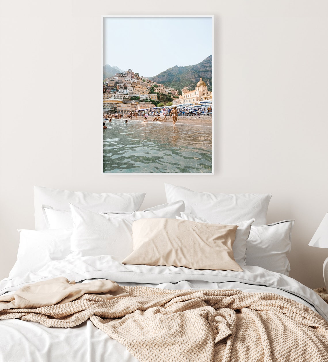 Positano Spiaggia Grande Beach Swimmers Amalfi Coast Photo Poster - Image 2