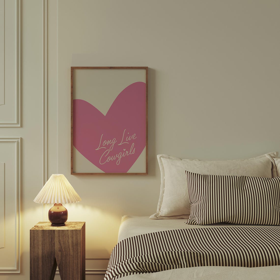 Long Live Cowgirls Script Big Pink Heart Girly Western Wall Art - Image 5