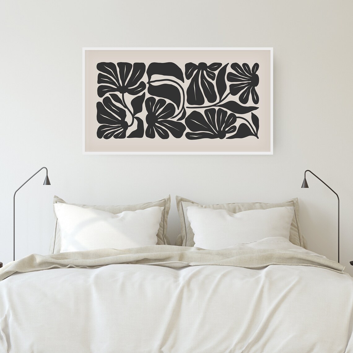 Japandi Botanical Abstract Art Print, Boho Neutral - Image 2