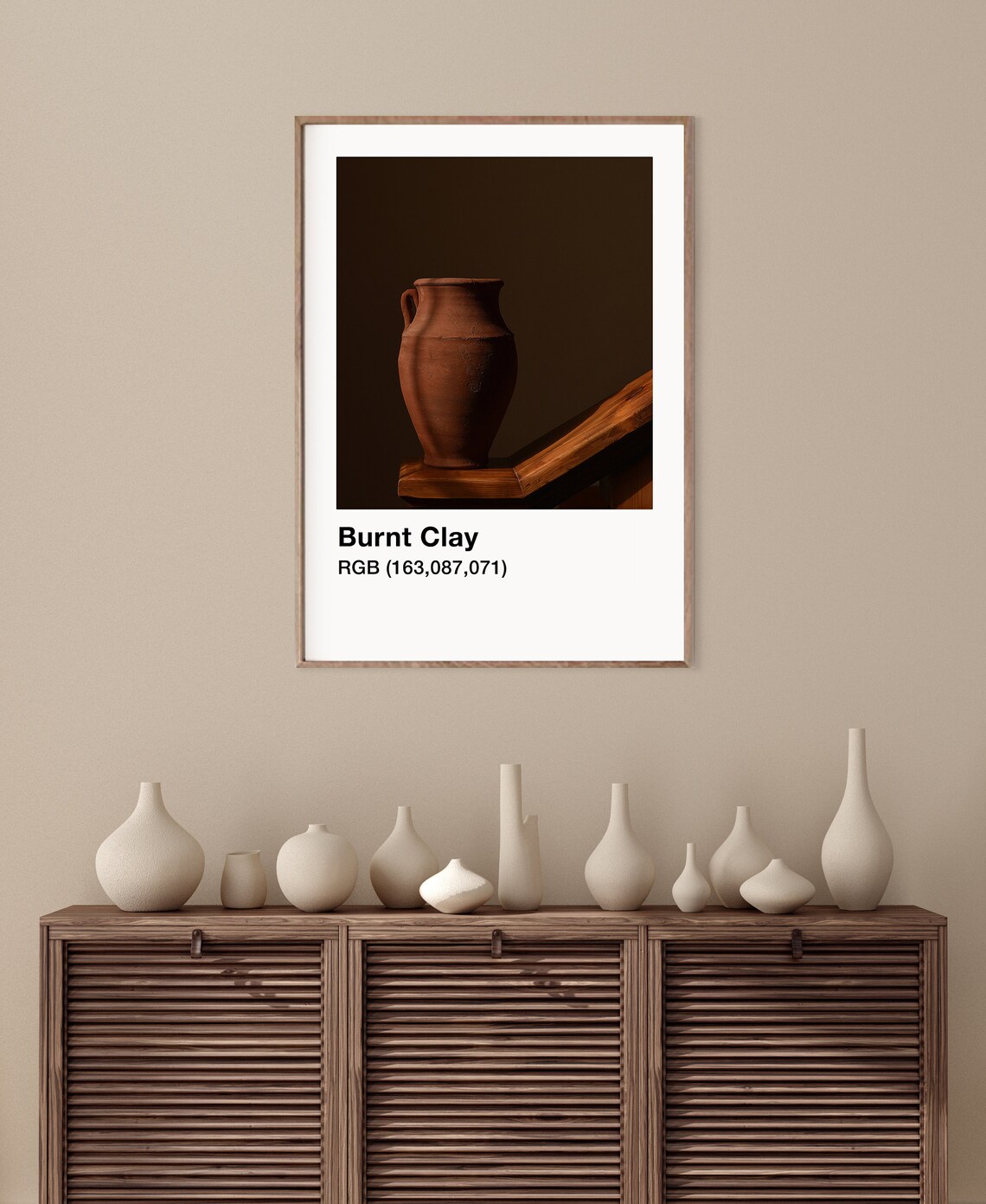 Burnt Clay Terracotta Vessel Warm Still Life Color Swatch Poster - Image 2