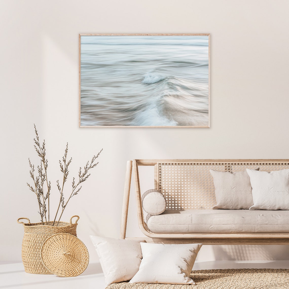 Soft Blue Ocean Waves In Long Exposure Coastal Photography Poster - Image 2