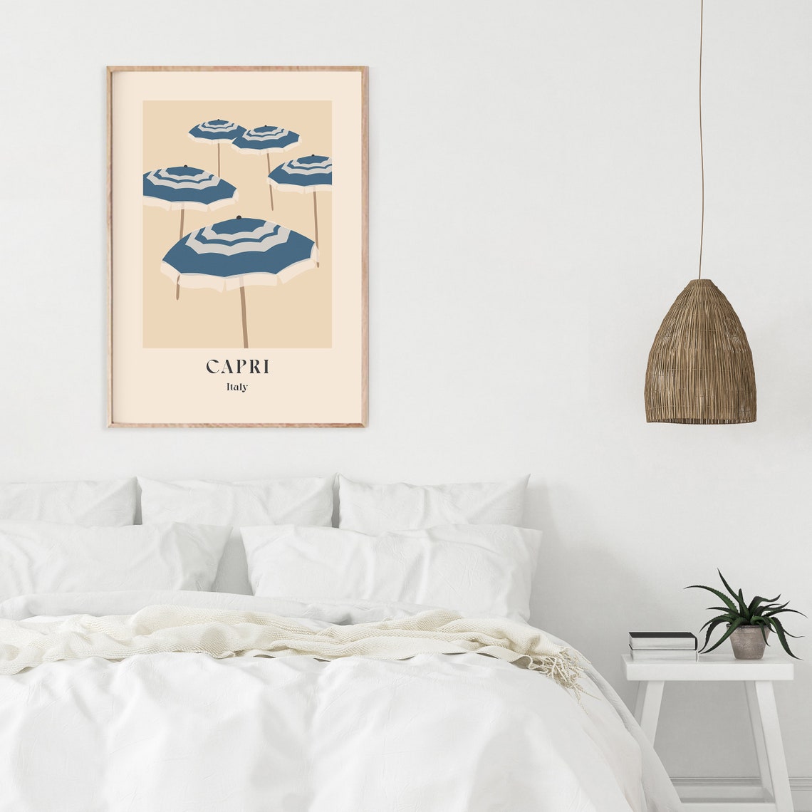 Capri Travel Poster, Italy Beach Scene - Image 2