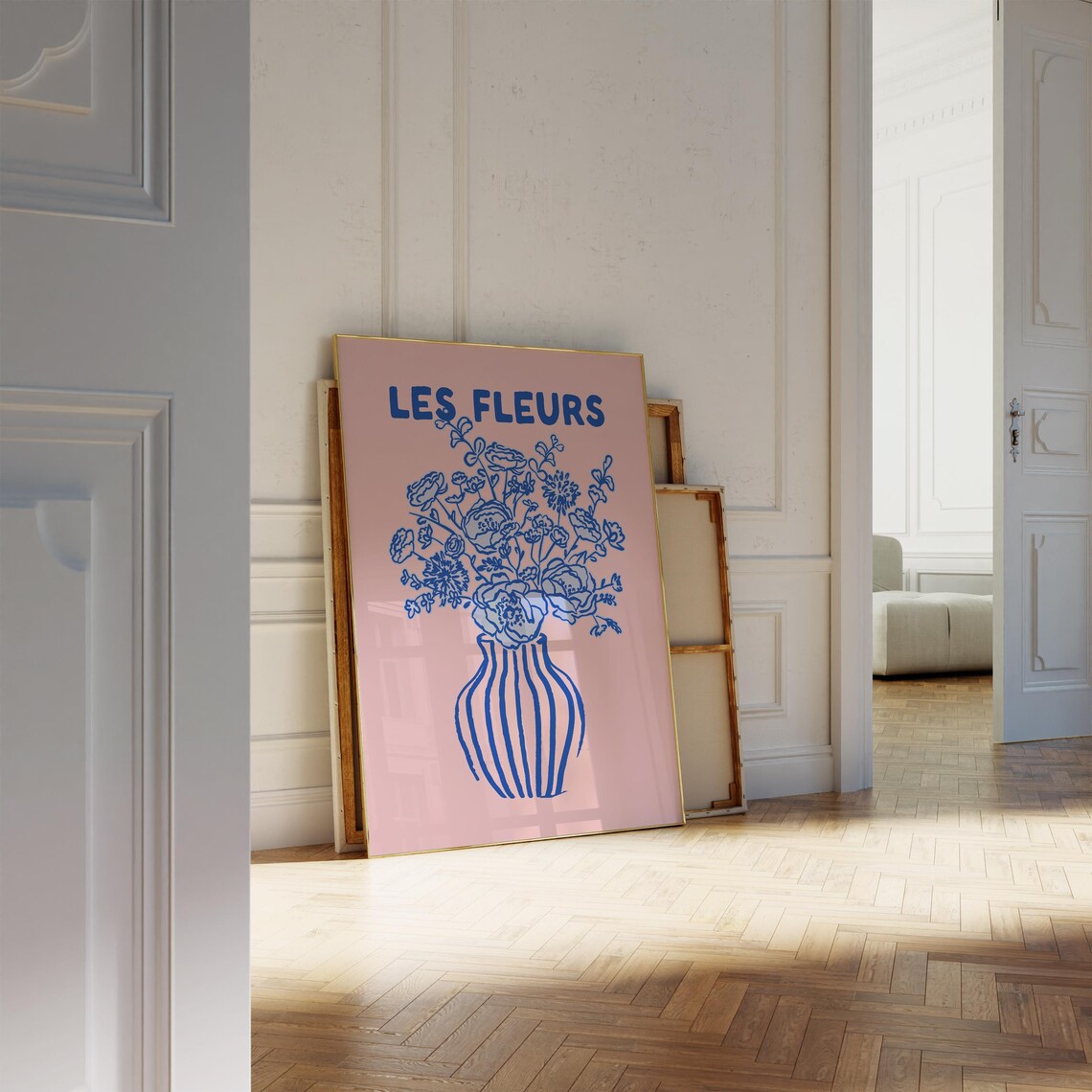 Les Fleurs Pink Red Floral Bouquet French Botanical Vase Art Poster - Image 6