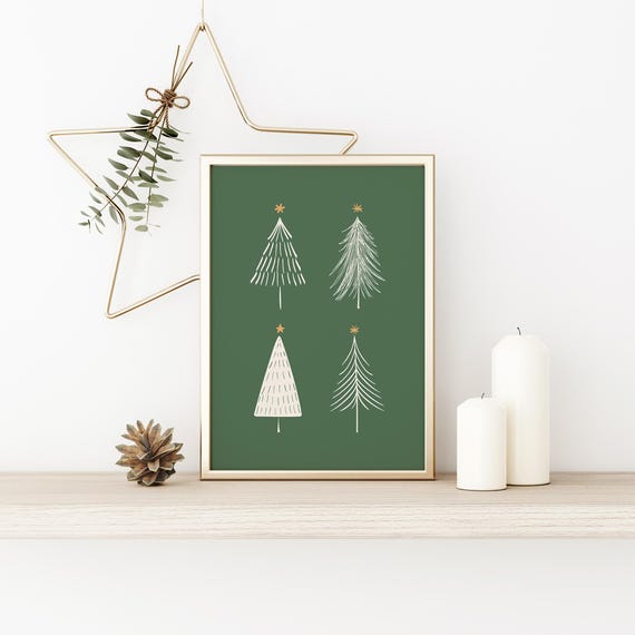 Christmas Tree Modern Minimalist Art Print
