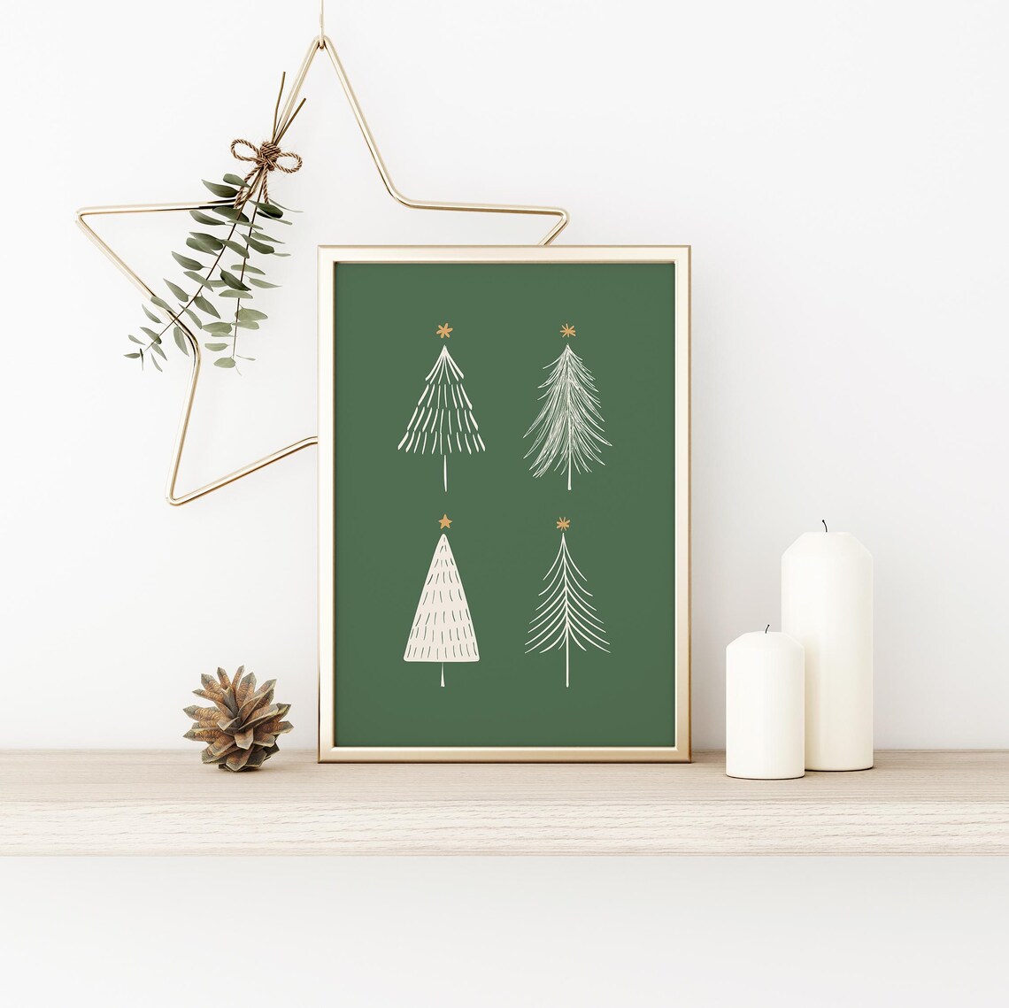 Christmas Tree Modern Minimalist Art Print