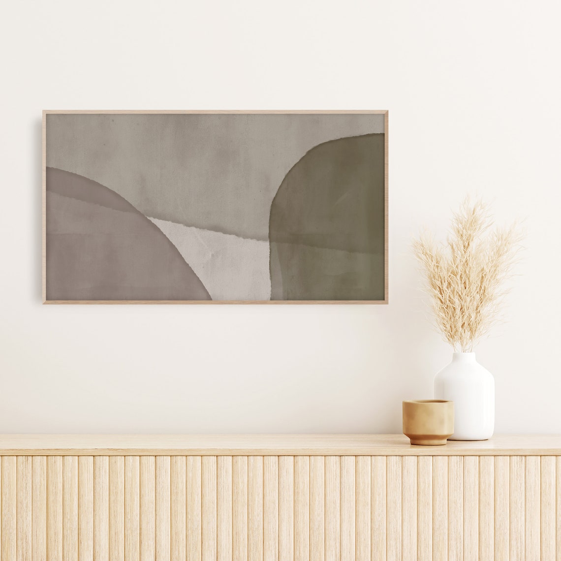 Olive Green Taupe Abstract Watercolor Arches Modern Decor Poster - Image 3