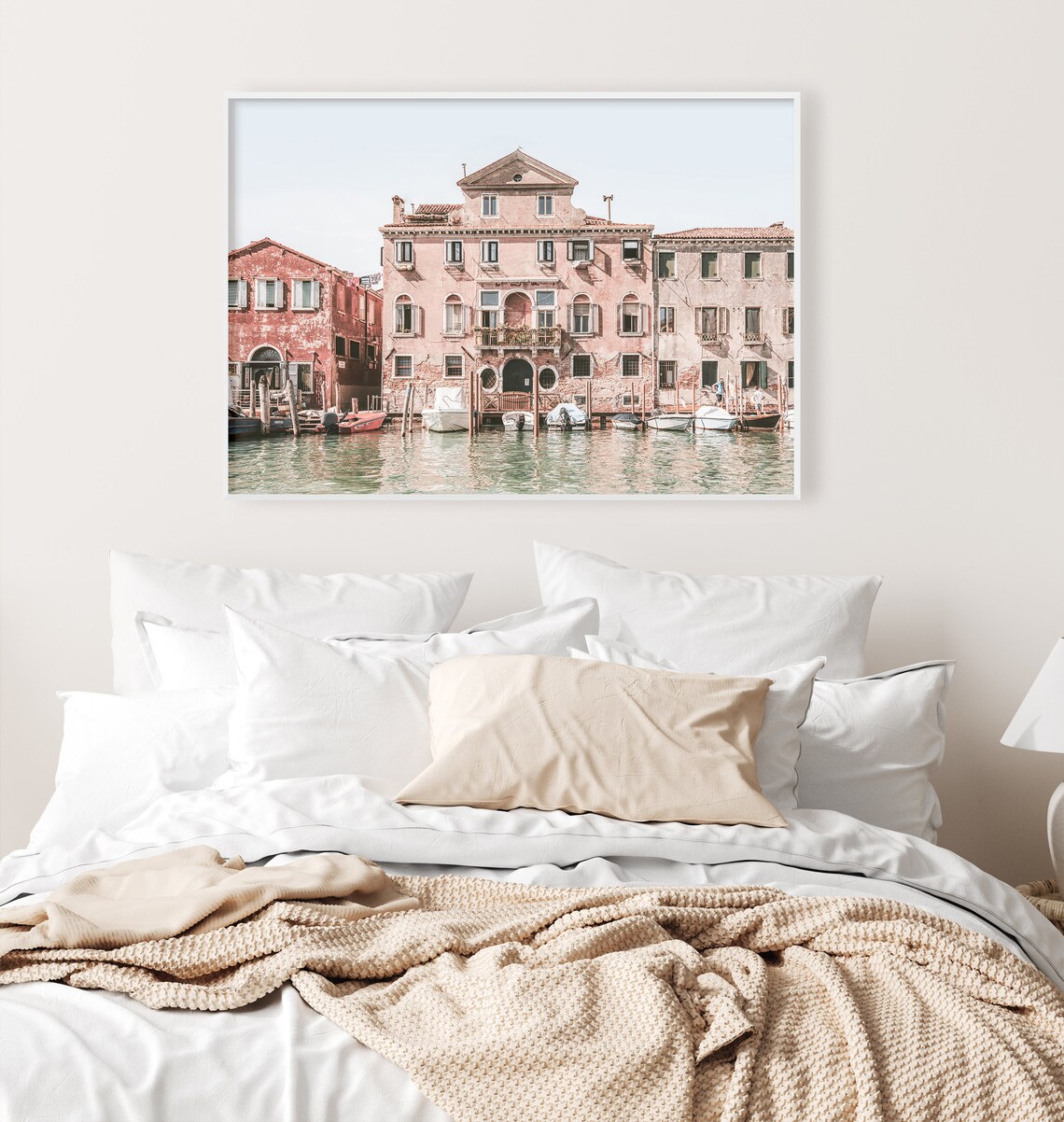 Venice Canal With Pink Palazzo and Boats Italy Travel Poster - Image 3