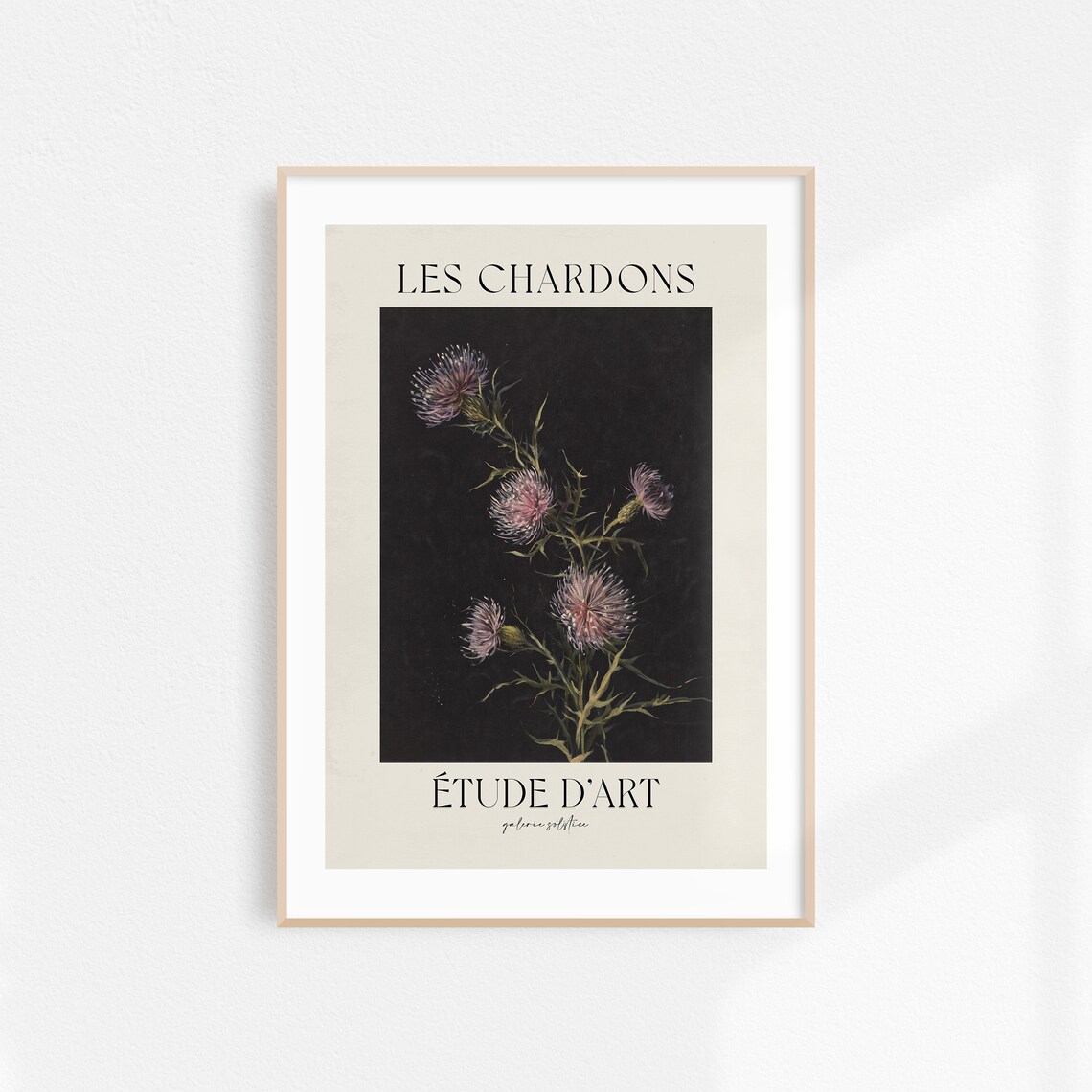 Les Chardons Thistle Dark Botanical Vintage French Art Print