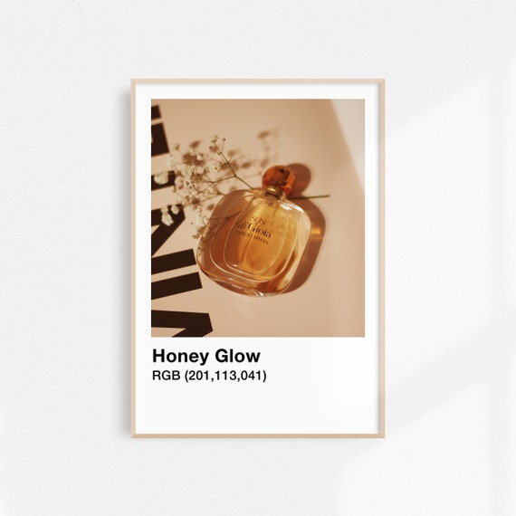 Honey Glow Print Beauty Aesthetic Poster Fashion Wall Art Perfume Print Fashion Poster Minimalist Wall Art Beauty Art