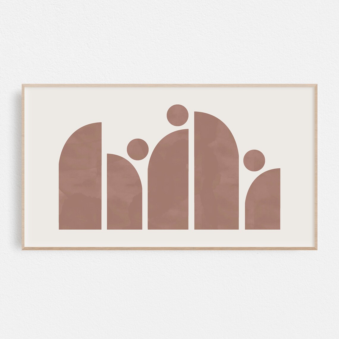 Neutral Geometric Abstract Art Print for TV