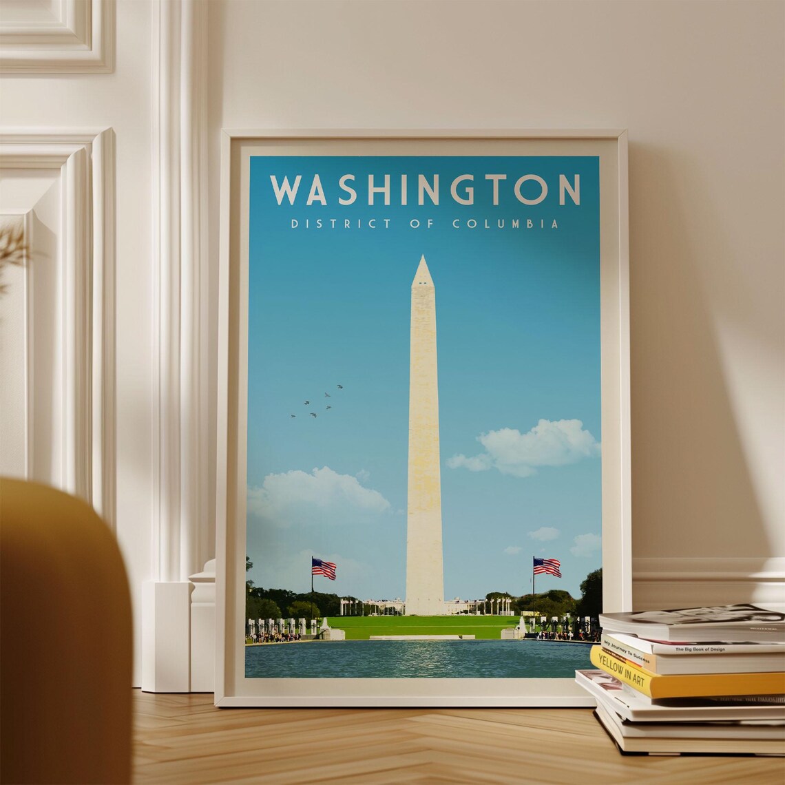 Washington DC Vintage Poster, Monument Skyline