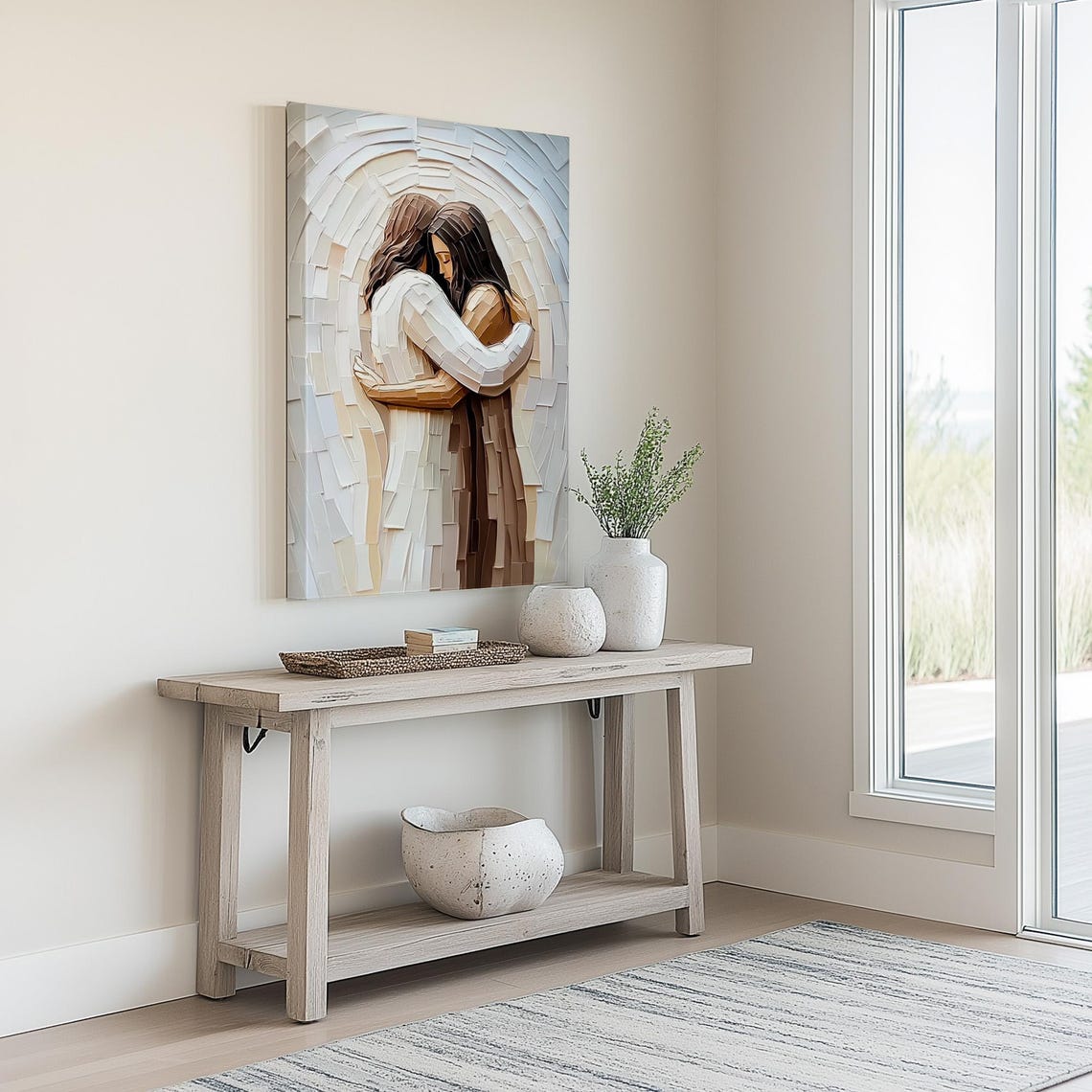 He Loves You Christian Art Abstract Jesus Hugging Woman Art Jesus And Girl Print Jesus Painting Jesus Heals Woman Wall Decor - Image 6