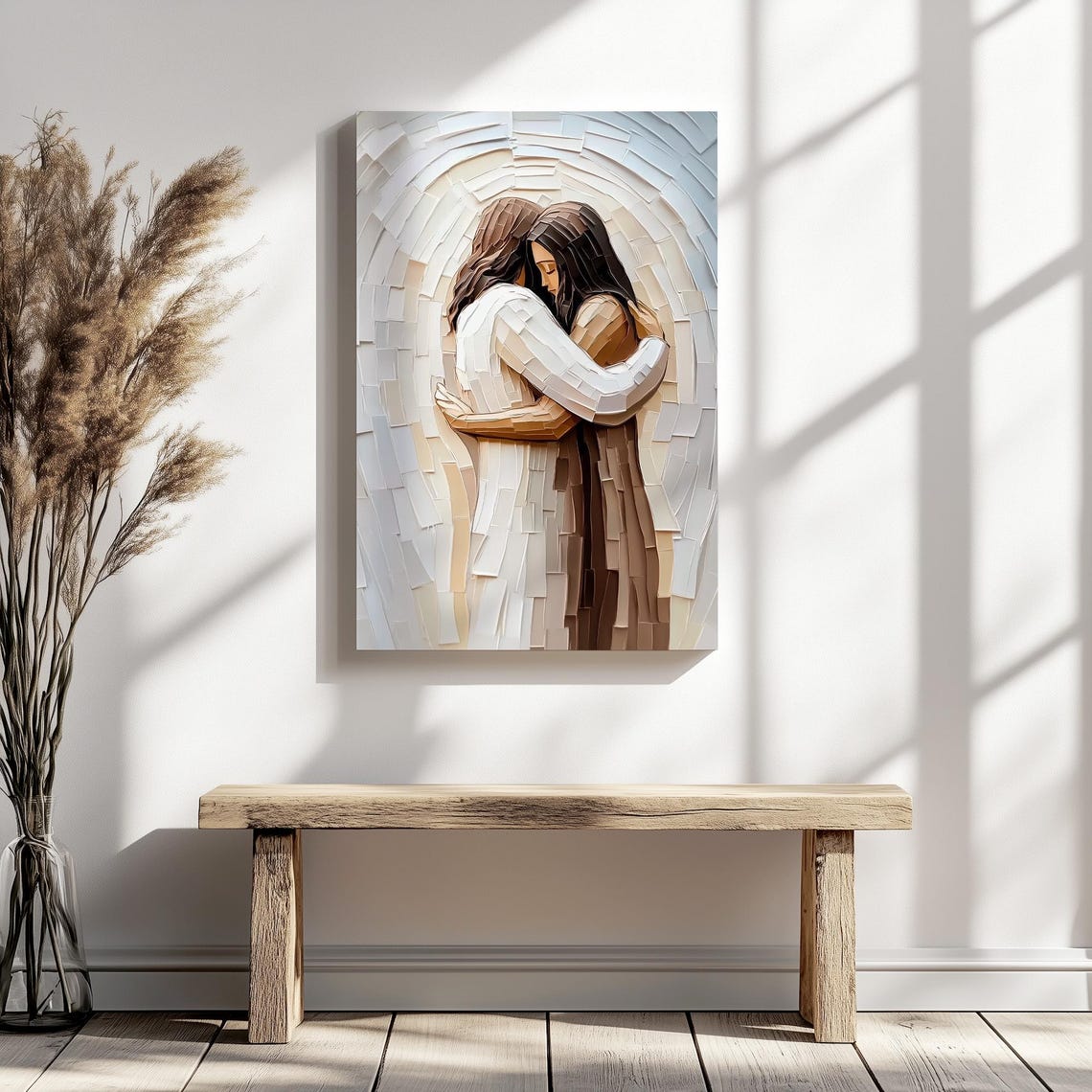 He Loves You Christian Art Abstract Jesus Hugging Woman Art Jesus And Girl Print Jesus Painting Jesus Heals Woman Wall Decor - Image 4