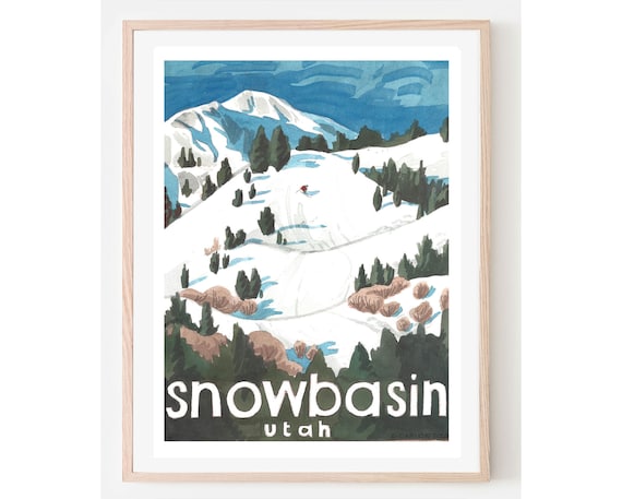 Snow Basin Travel Poster, Utah Ski Resort Art Print