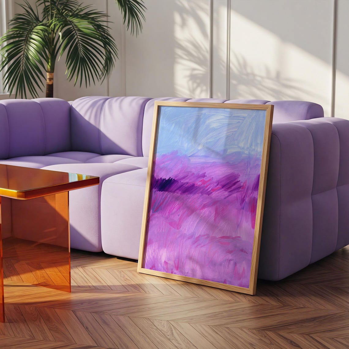 Violet Lavender Abstract Brushstroke Pink Purple Modern Art Poster