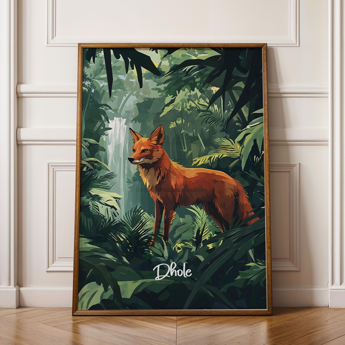 Dhole Wild Dog Western Ghats India Lush Jungle Wildlife Poster