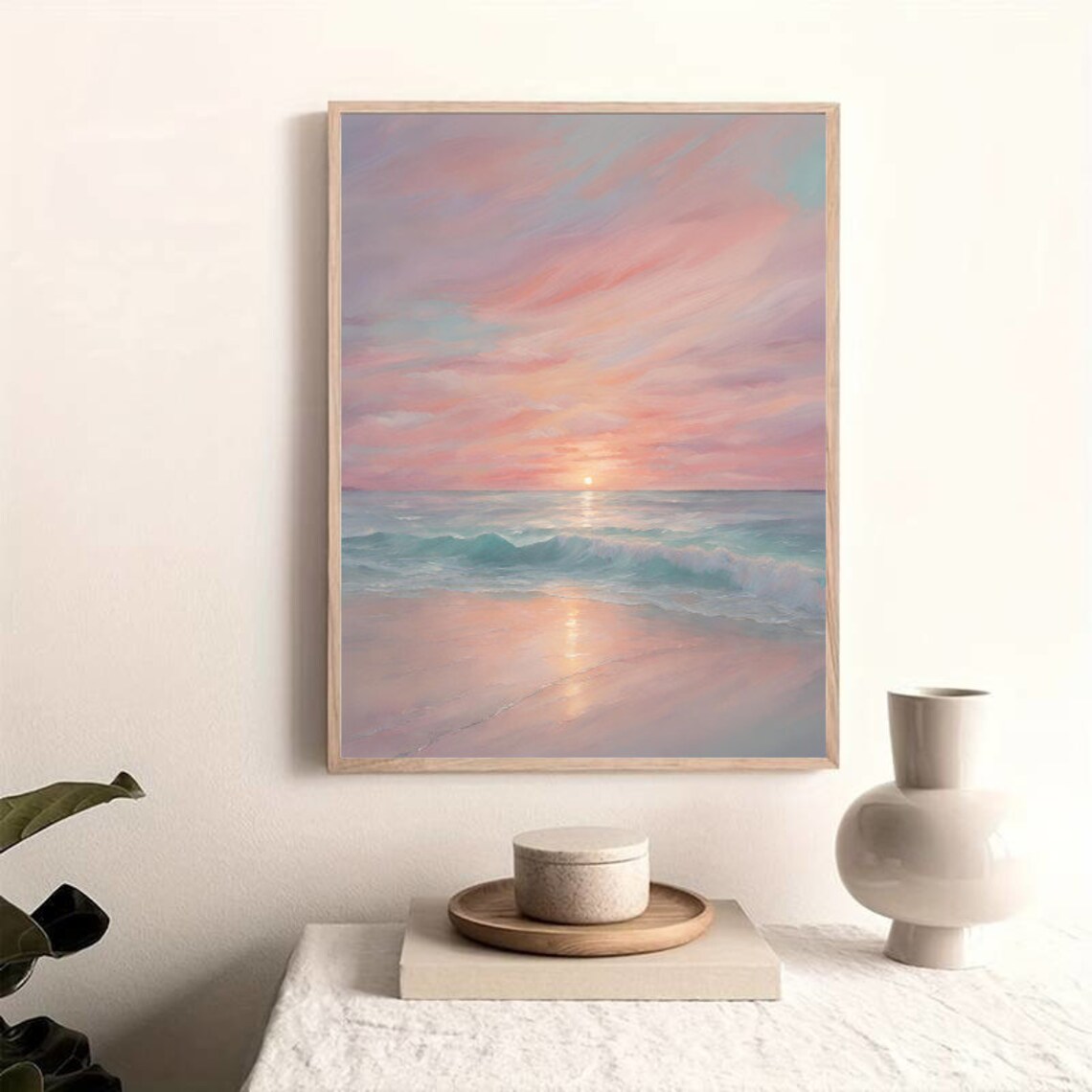 Beach Sunset Pastel Photo Print, Coastal Seascape - Image 2
