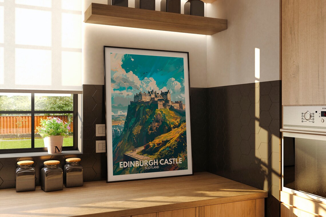 Edinburgh Castle Art Print Scotland Edinburgh Castle Poster Scotland Travel Art Poster United Kingdom Wall Art Scotland Art Decor - Image 2