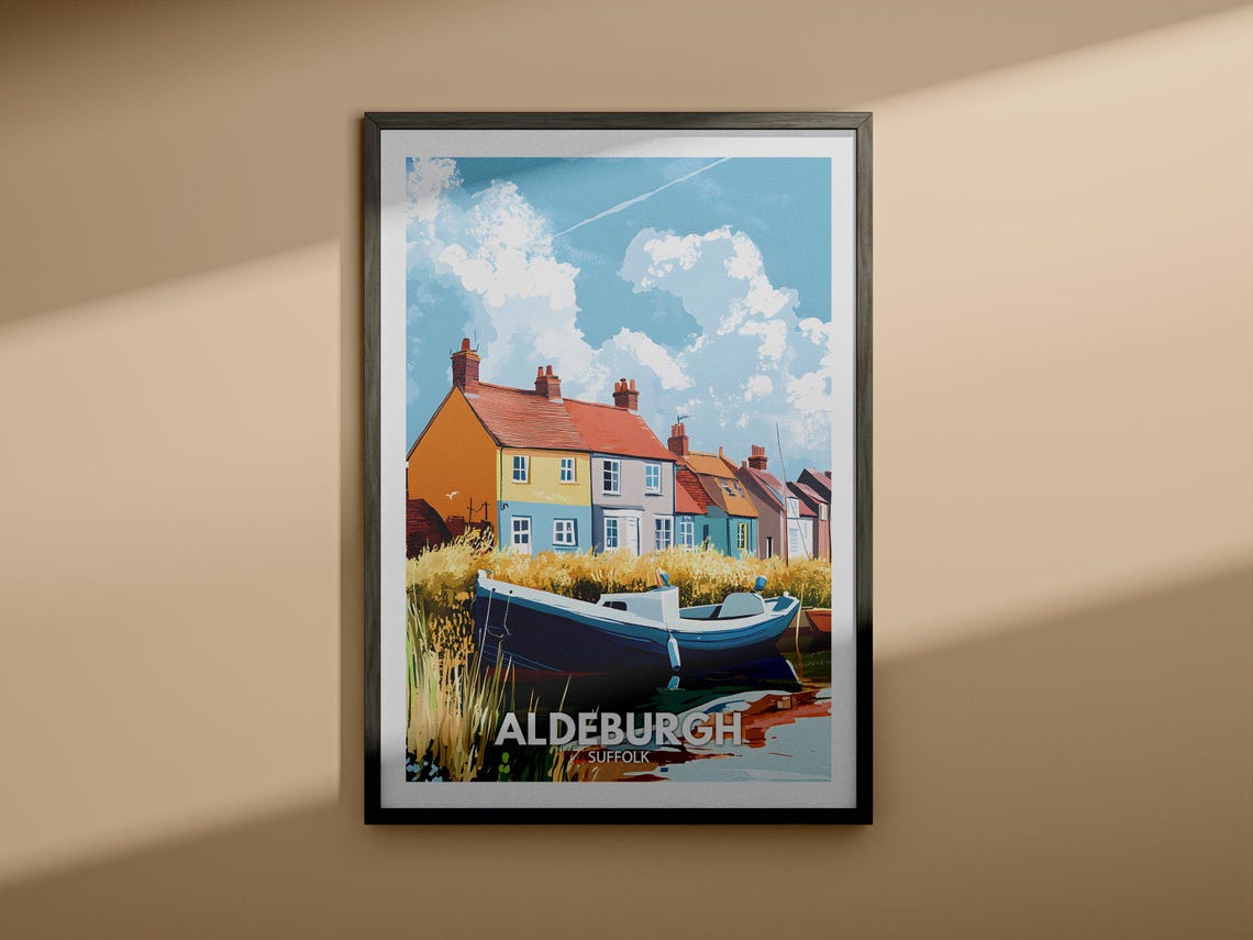 Aldeburgh Travel Print Suffolk Aldeburgh Travel Poster Suffolk Travel Poster Suffolk Cityscape Wall Art Unique City Art Decor - Image 3