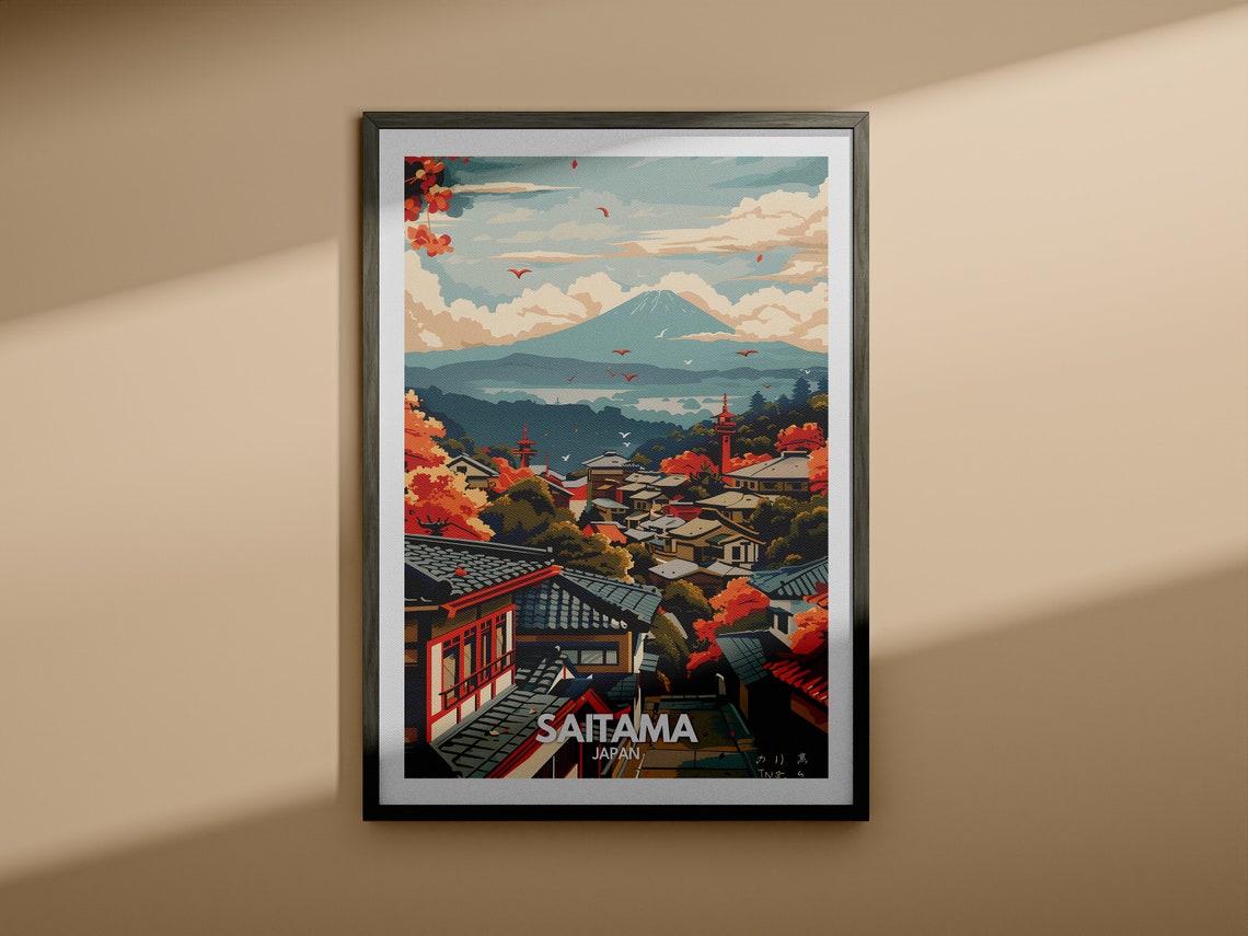 Saitama Print Japan Saitama Travel Poster Japan Travel Poster Japan Cityscape Wall Art Unique City Decor - Image 3
