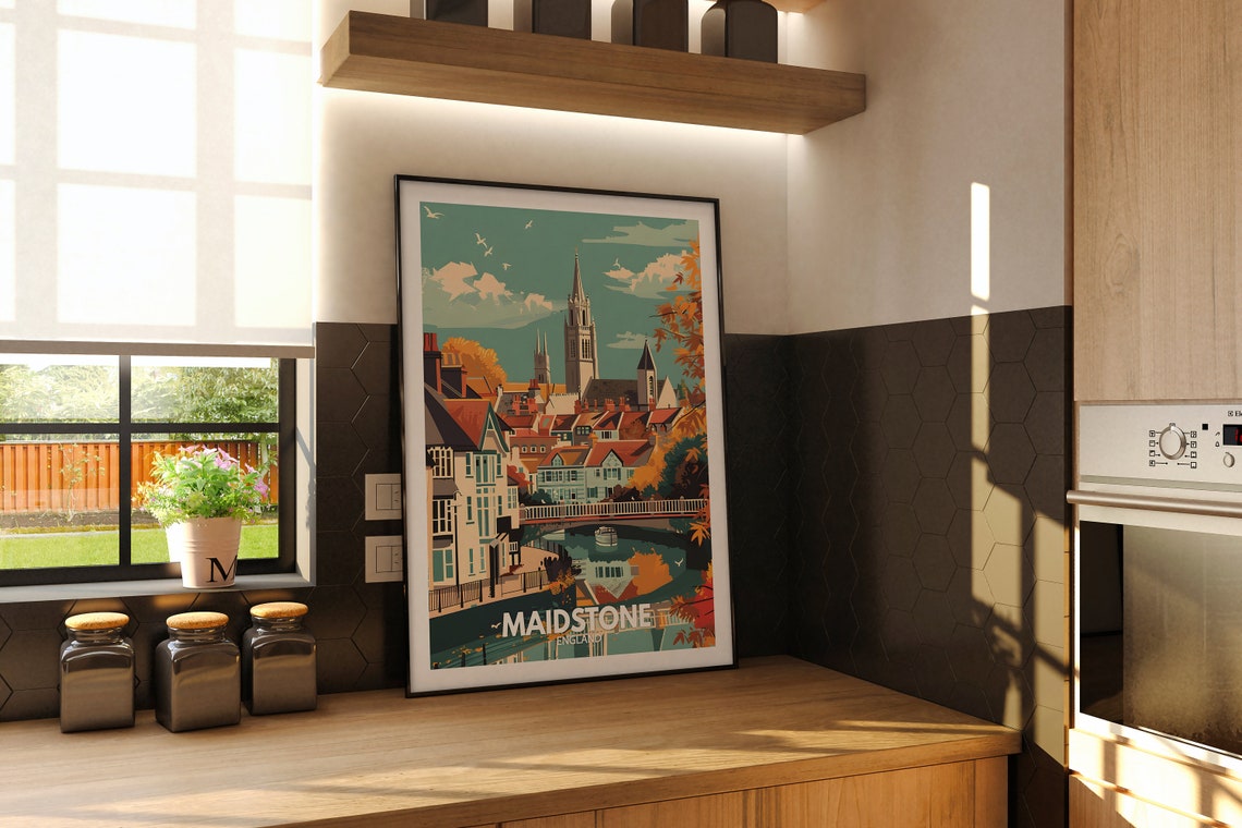 Maidstone Art Print England Maidstone Art Poster England Travel Poster United Kingdom Wall Art English Art Decor - Image 2