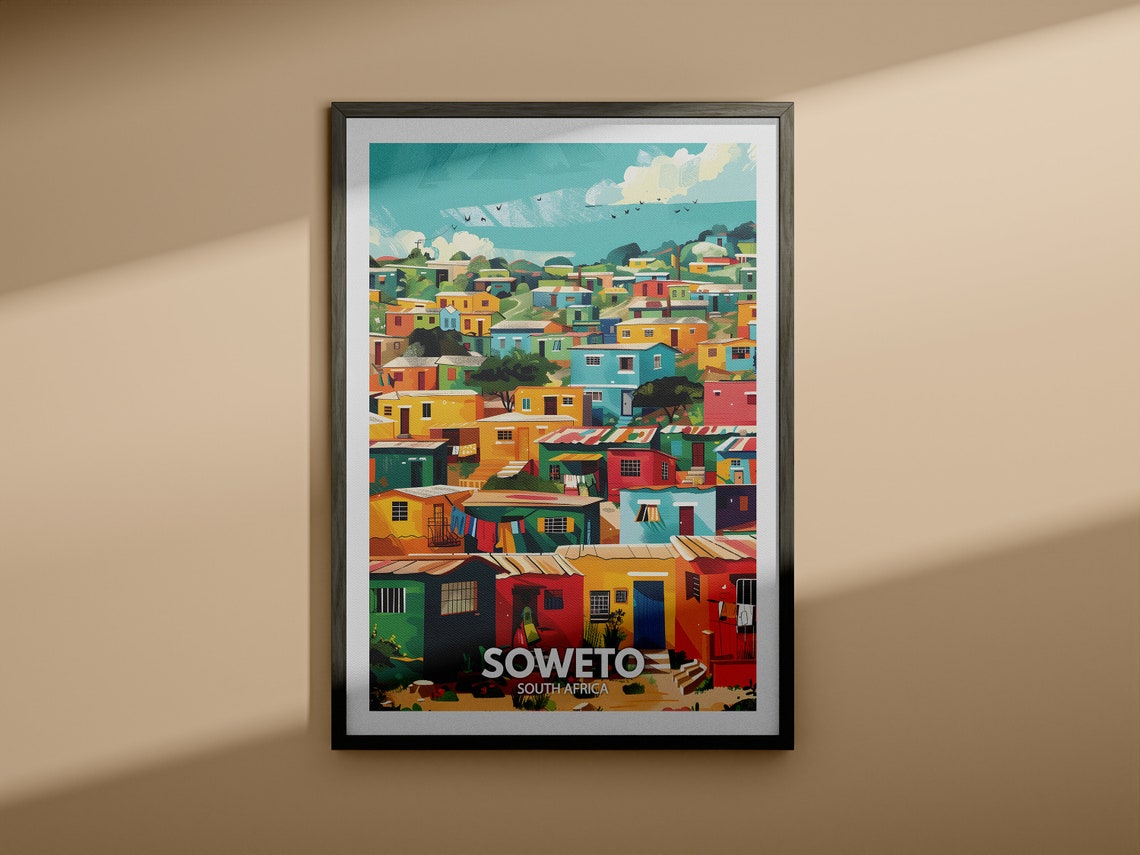 Soweto Print South Africa Soweto Travel Poster South Africa Travel Poster South Africa Cityscape Wall Art Unique City Decor - Image 3