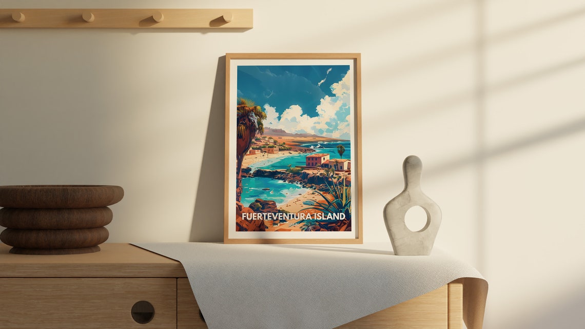 Fuerteventura Island Print Spain Fuerteventura Island Poster Spain Travel Poster Natural Island Wall Art Seaside Art Decor - Image 2